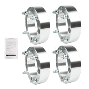 DURAFORCE 4X Wheel Spacers 4x156 2" 131mm M12x1.5 Silver For Polaris Ranger RZR 2013+