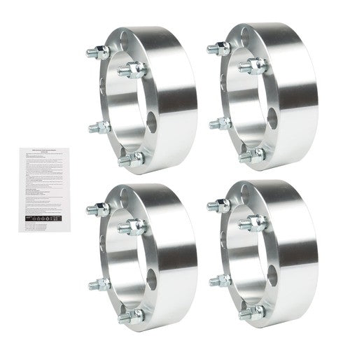 DURAFORCE 4X Wheel Spacers 4x156 2" 131mm M12x1.5 Silver For Polaris Ranger RZR 2013+