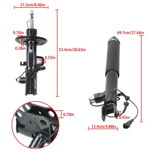 DURAFORCE DA5Z-18125-F For Lincoln MKS 13-16 4× Front Rear Shock Struts Assys w/Electronic