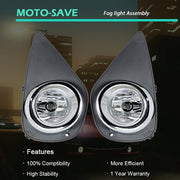 DURAFORCE Pair Fog Lights Assembly Wiring+Switch+Cover For 15-16 Toyota Yaris 8122002110