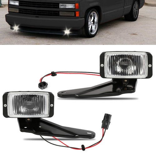 DURAFORCE Halogen Chrome Fog Lights Lamp for 1988-1999 2000 Chevy GMC C K 1500 C2500 K2500