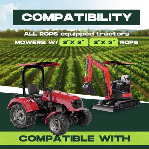 DURAFORCE Red Canopy For 52" X 52" Equipped Tractors & Mowers W/ 2" x 2" or 2" x 3" ROPS