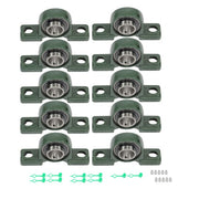 DURAFORCE 10 × UCP206-20 Pillow Block Bearing 1-1/4" Bore 2 Bolt Self-Aligning Solid Base