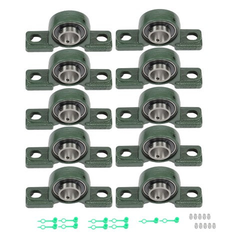 DURAFORCE 10 × UCP206-20 Pillow Block Bearing 1-1/4" Bore 2 Bolt Self-Aligning Solid Base