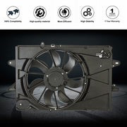 DURAFORCE 20815894 Condenser Plastic Cooling Radiator Fan Fit For 2010-17 GMC Terrain 2.4L