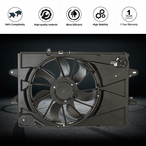 DURAFORCE 20815894 Condenser Plastic Cooling Radiator Fan Fit For 2010-17 GMC Terrain 2.4L