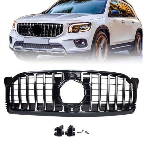 DURAFORCE For Mercedes X247 W247 GLB GLB250 2020-2023 Chrome GT Style Grill Front Grille