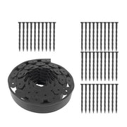DURAFORCE No Dig Lawn Border L-shaped Lawn Garden Edging Kit With Anchoring Spikes Plastic