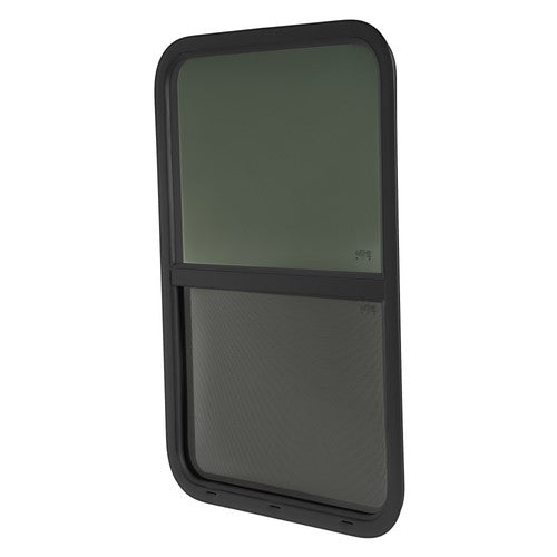 Vertical Sliding RV Window Tempered Glass with Mesh Screen 24 W 36 H