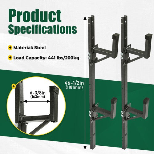 DURAFORCE 2PCS Adjustable Trailer Side Ladder Rack For Enclosed Trailer Exterior Side Wall