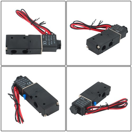 DURAFORCE 1/4" 3 Way 2 Position Directional Control Electric Solenoid Air Valve 12V DC HOT