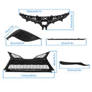 DURAFORCE Plastic For Toyota Camry SE 2021 2022 2023 Front Grille Trim Fog Light Bezel Set