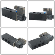 DURAFORCE 3/8'' 5 Port, 2 Position Pneumatic Solenoid Valve, 110V AC Coil, Air Return