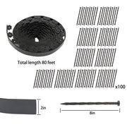DURAFORCE 2 Inch For Lawn Tall Garden Edging 80ft Landscape Edging with 100 Spikes New
