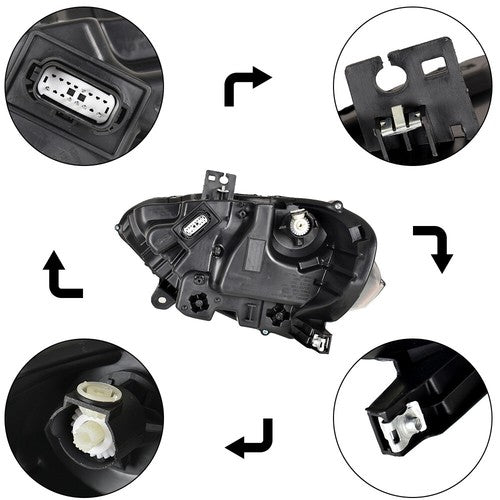 DURAFORCE Front Headlights LED DRL Clear Lamp Driver Left Side For Ford Mustang 2018-2020