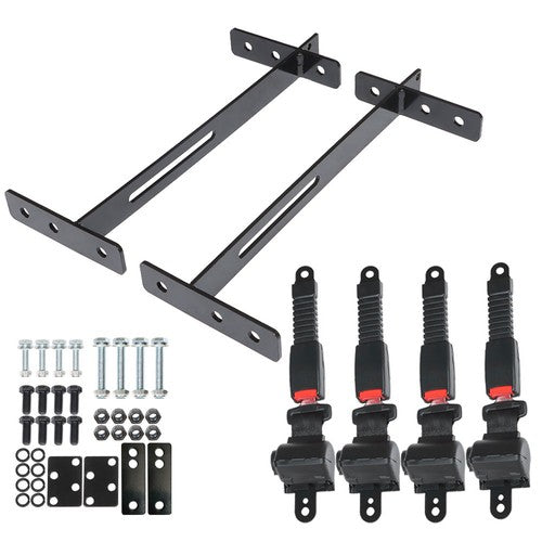 DURAFORCE For EZGO Yamaha Club Car Golf Cart 4 Retractable Seat Belts and Bracket Kit New