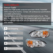 DURAFORCE Pair Set For Chevy Malibu 2004-2008 Headlight Replacement Halogen Clear Lens L+R