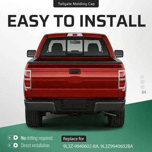 DURAFORCE Tailgate Molding Center Trim Step Pad For 2009-14 Ford F150 Flexible Flex Step