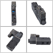 DURAFORCE DC 12V 3-Way 2 Position 1/4"PT Pneumatic Air Control NC Solenoid Valve w/ Light