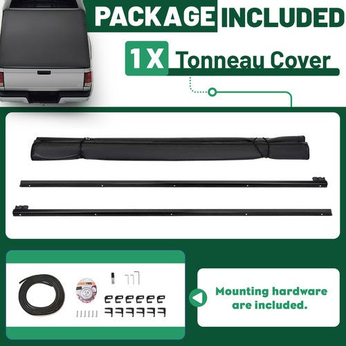 DURAFORCE For DODGE RAM 1500/2500/3500 1994-2001 2002 6.5ft Bed Soft Roll-Up Tonneau Cover