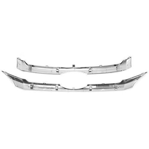 Front Upper Center Grille Trim Grill Chrome Set for 2011-2014 Ford Edge 2 Pcs