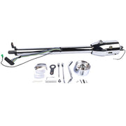 DURAFORCE 30" Chrome Stainless Automatic Steering Column w/9 Hole Wheel Adapter non-keyed