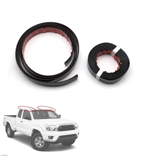 DURAFORCE Black Roof Top Drip Trim Molding for 2005-2015 Toyota Tacoma Double Cab 2PCS