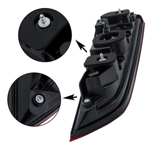 DURAFORCE Rear Inner Chrome For 2016-2018 Honda Pilot Tail Light Red Right Passenger Side