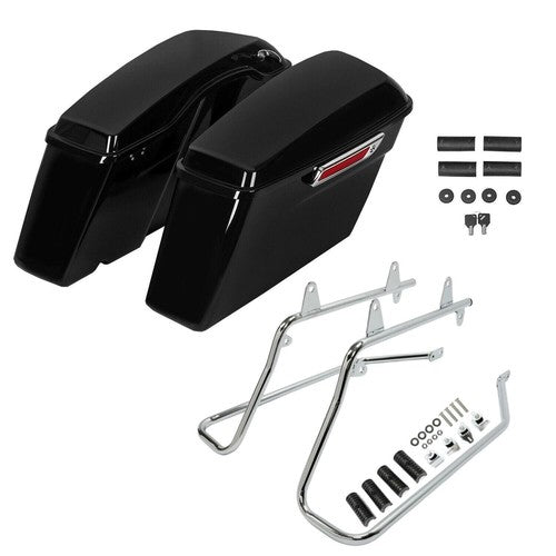 DURAFORCE Hard Saddlebags Bag W/ Conversion Brackets For Harley Heritage Softail 1986-2017