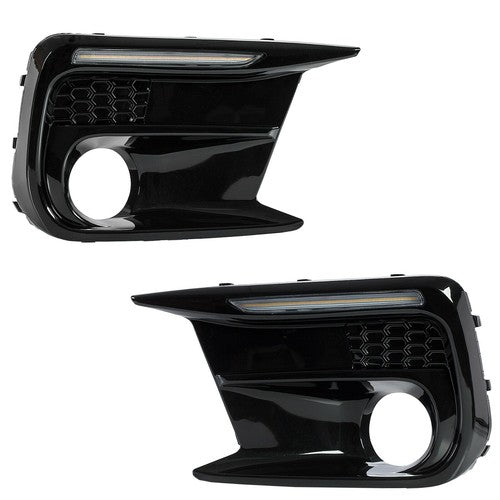 DURAFORCE White/Amber LED DRL Fog Light Bezel Cover kit for 2018-2021 Subaru WRX/STI Pair