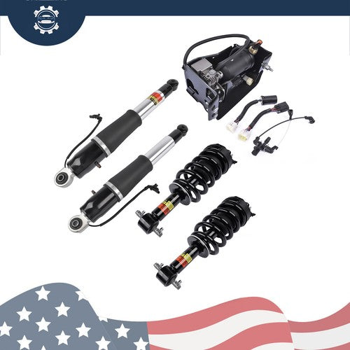 DURAFORCE Front Rear Shock Absorber Strut Assys + Compressor For Cadillac Escalade 2015-20