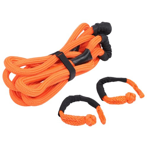 DURAFORCE 1"×20ft Kinetic Recovery Tow Rope Heavy Duty Energy Rope w/2 Soft Shackle Orange