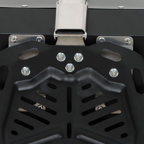 DURAFORCE Black 45L Motorcycle Top Case Tail Box Thick Aluminum Hard Trunk With Backrest