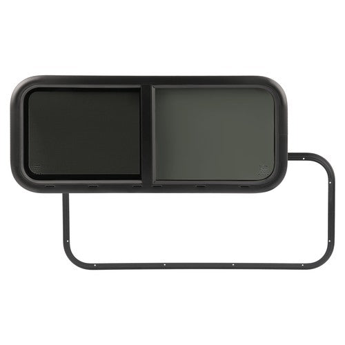 DURAFORCE RV Window 36" Width x 15" Height Horizontal Slider For Cargo Trailer W/ Screen