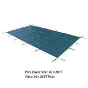 DURAFORCE Safety Pool Cover Fits 14FTx26FT Inground Swimming Pools For Backyard Yard Green