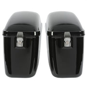 DURAFORCE Vivid Black Large Hard Saddle Bag Trunk For Harley Davidson Honda Yamaha Cruiser