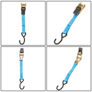 DURAFORCE Ratchet Strap 6 Pcs+Polyester 566lbs Fracture Strength 1700lbs 1in*20ft S Hooks