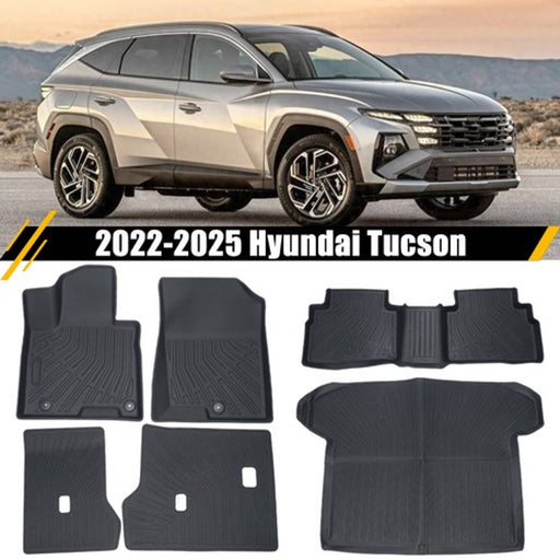 DURAFORCE For 2022-2025 Hyundai Tucson TPE 3D Floor Mats Trunk Cargo Liners All Weather