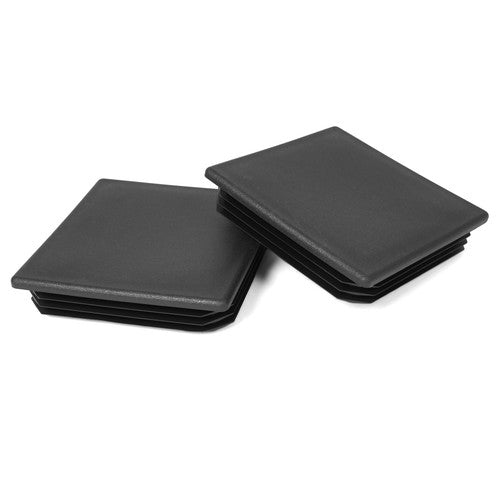 DURAFORCE Pair 4 Inch Black Square Rubber Bumper Plug End Cap Cover for RV Camper Trailer