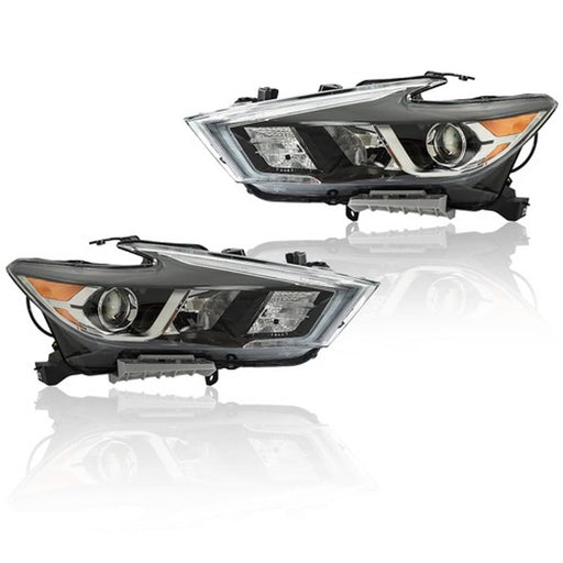 DURAFORCE For Maxima S|SL|SV 2016-2017 18 Headlights Clear Lens LH+RH Pair Housing Chrome
