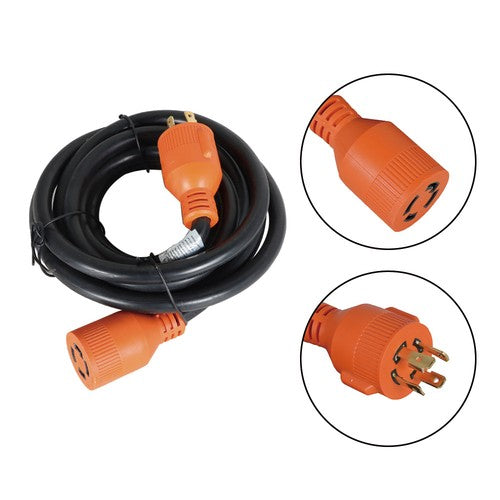 DURAFORCE 30Amp 15FT 4 Prong Generator RV Power Extension Cord NEMA 14-30P ~ 14-30R