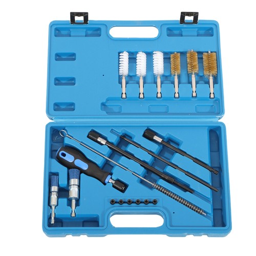 DURAFORCE 19PC Diesel Injector Seat Cleaning Set Engines Injector Seat Cleanner Brush Kit