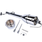 DURAFORCE 28" Chrome Tilt Manual Style Steering Column with Wheel Adapter No Key Hot Rod