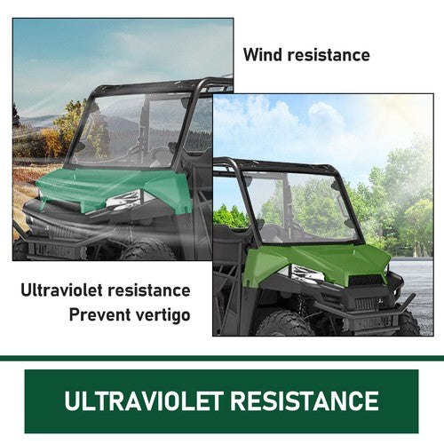 DURAFORCE Full windshield Clear For Polaris Ranger 500/570 Midsize Profit Cage 2015-2023