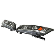 DURAFORCE For Honda Accord 2013-2015 LH+RH Headlights Headlamps Clear Lens Halogen Black