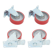 DURAFORCE 4 Inch - 4 Industrial Casters - two with brakes, two without