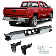 DURAFORCE Chrome Rear Step Bumper Assembly For Chevy Silverado GMC Sierra 1500 2014-2018