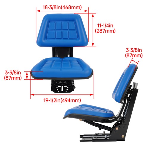 DURAFORCE BLUE UNIVERSAL TRACTOR SUSPENSION SEAT FOR MASSEY FERGUSON 135 150 165 175 180