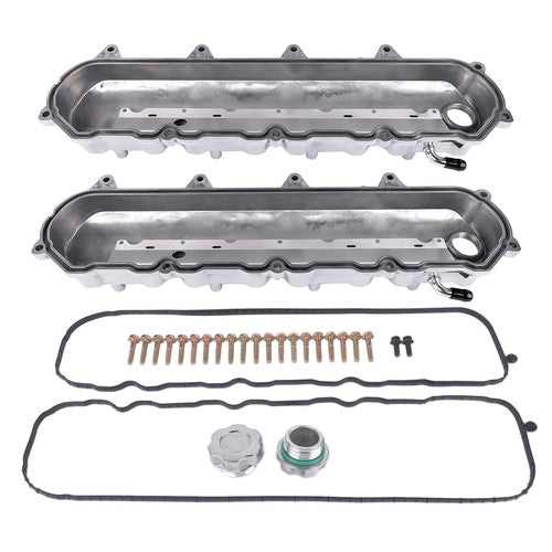 DURAFORCE Polished Engine Valve Covers for Chevy Small Block LT GEN V 5.3 6.2 LT4 L83 L86