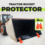 DURAFORCE Tractor Bucket Protector Ski Edge Tamer Protector Snow Leaf Removal Orange Steel